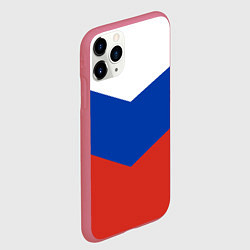 Чехол iPhone 11 Pro матовый Российский триколор, цвет: 3D-малиновый — фото 2