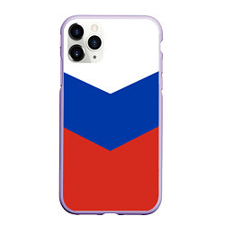 Чехол iPhone 11 Pro матовый Российский триколор