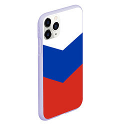 Чехол iPhone 11 Pro матовый Российский триколор, цвет: 3D-светло-сиреневый — фото 2