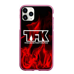 Чехол iPhone 11 Pro матовый Thousand Foot Krutch: Red Flame, цвет: 3D-малиновый