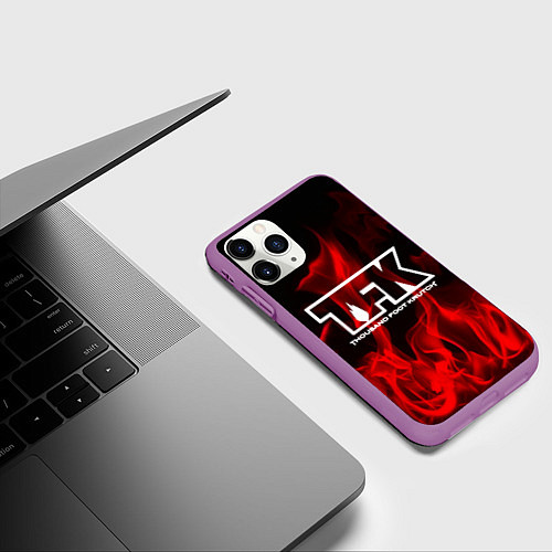 Чехол iPhone 11 Pro матовый Thousand Foot Krutch: Red Flame / 3D-Фиолетовый – фото 3