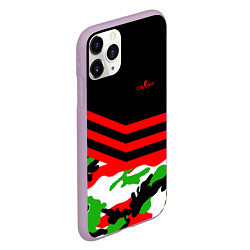 Чехол iPhone 11 Pro матовый CS:GO Red Camo, цвет: 3D-сиреневый — фото 2