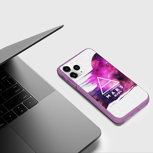 Чехол iPhone 11 Pro матовый 30 STM: Space Wave / 3D-Фиолетовый – фото 3