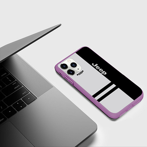 Чехол iPhone 11 Pro матовый Jeep / 3D-Фиолетовый – фото 3