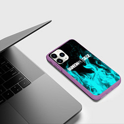 Чехол iPhone 11 Pro матовый R6S: Turquoise Flame, цвет: 3D-фиолетовый — фото 2