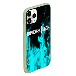 Чехол iPhone 11 Pro матовый R6S: Turquoise Flame, цвет: 3D-салатовый — фото 2