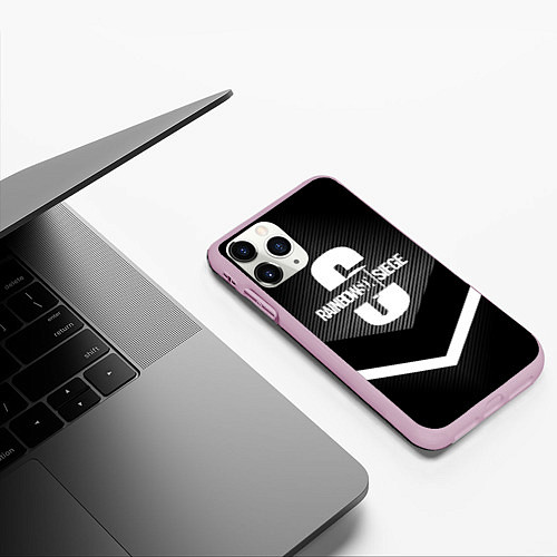 Чехол iPhone 11 Pro матовый R6S: Black Army / 3D-Розовый – фото 3