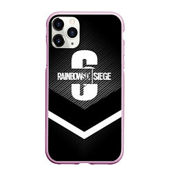 Чехол iPhone 11 Pro матовый R6S: Black Army, цвет: 3D-розовый