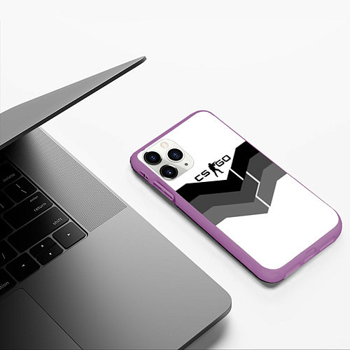 Чехол iPhone 11 Pro матовый CS:GO Shade of Grey / 3D-Фиолетовый – фото 3