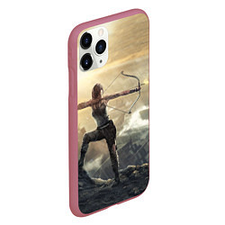Чехол iPhone 11 Pro матовый Tomb Raider, цвет: 3D-малиновый — фото 2