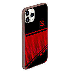 Чехол iPhone 11 Pro матовый USSR: Black Sport, цвет: 3D-коричневый — фото 2