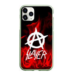 Чехол iPhone 11 Pro матовый Slayer Flame, цвет: 3D-салатовый