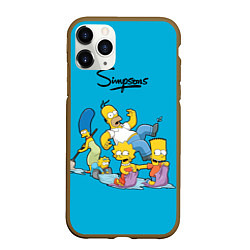 Чехол iPhone 11 Pro матовый Семейка Симпсонов, цвет: 3D-коричневый