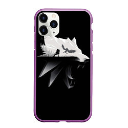 Чехол iPhone 11 Pro матовый Волк Ведьмака, цвет: 3D-фиолетовый