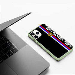 Чехол iPhone 11 Pro матовый Россия: цветочная коллекция, цвет: 3D-салатовый — фото 2