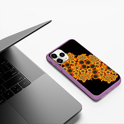 Чехол iPhone 11 Pro матовый Славянская роспись, цвет: 3D-фиолетовый — фото 2