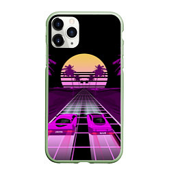 Чехол iPhone 11 Pro матовый Digital Race, цвет: 3D-салатовый