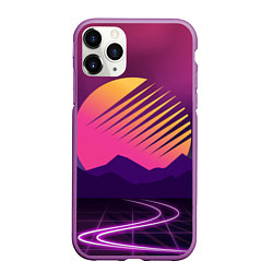 Чехол iPhone 11 Pro матовый Digital Sun, цвет: 3D-фиолетовый