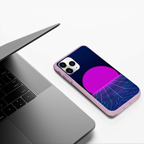 Чехол iPhone 11 Pro матовый Digital Sunrise / 3D-Розовый – фото 3