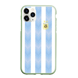 Чехол iPhone 11 Pro матовый Сборная Аргентины, цвет: 3D-салатовый