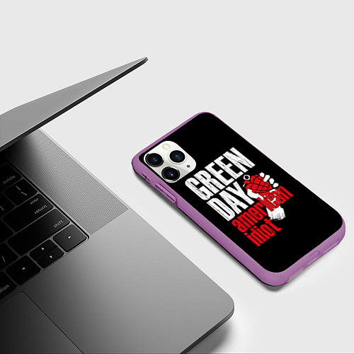 Чехол iPhone 11 Pro матовый Green Day: American Idiot / 3D-Фиолетовый – фото 3