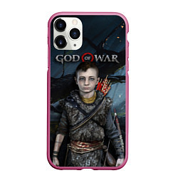 Чехол iPhone 11 Pro матовый God of War: Atreus, цвет: 3D-малиновый