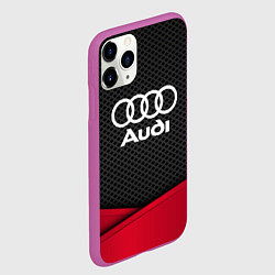 Чехол iPhone 11 Pro матовый Audi: Grey Carbon, цвет: 3D-фиолетовый — фото 2
