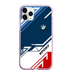 Чехол iPhone 11 Pro матовый BMW SPORT, цвет: 3D-розовый