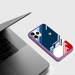 Чехол iPhone 11 Pro матовый BMW SPORT, цвет: 3D-фиолетовый — фото 2