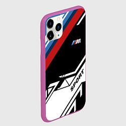 Чехол iPhone 11 Pro матовый BMW GEOMETRY SPORT БМВ M PERFORMANCE, цвет: 3D-фиолетовый — фото 2