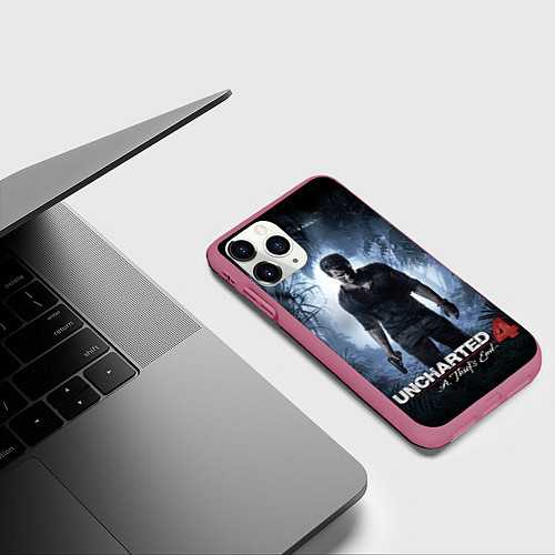 Чехол iPhone 11 Pro матовый Uncharted 4: A Thief's End / 3D-Малиновый – фото 3