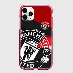 Чехол iPhone 11 Pro матовый FC Man United: Exclusive, цвет: 3D-малиновый