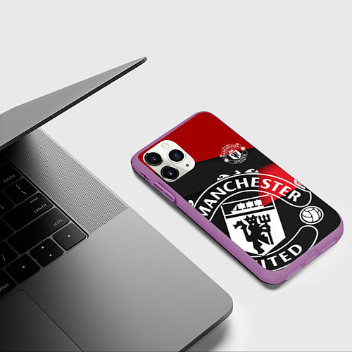 Чехол iPhone 11 Pro матовый FC Man United: Exclusive / 3D-Фиолетовый – фото 3