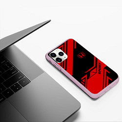 Чехол iPhone 11 Pro матовый Honda: Techno Sport, цвет: 3D-розовый — фото 2