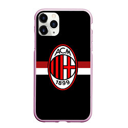 Чехол iPhone 11 Pro матовый AC Milan 1899, цвет: 3D-розовый