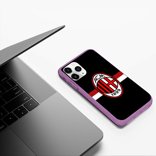 Чехол iPhone 11 Pro матовый AC Milan 1899 / 3D-Фиолетовый – фото 3