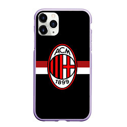 Чехол iPhone 11 Pro матовый AC Milan 1899, цвет: 3D-светло-сиреневый