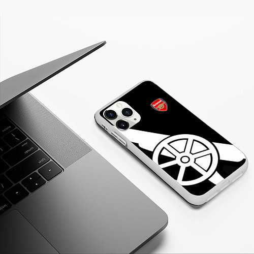 Чехол iPhone 11 Pro матовый FC Arsenal: Exclusive / 3D-Белый – фото 3