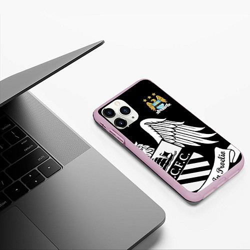 Чехол iPhone 11 Pro матовый FC Manchester City: Exclusive / 3D-Розовый – фото 3