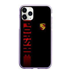 Чехол iPhone 11 Pro матовый Porsche: Red Line, цвет: 3D-светло-сиреневый