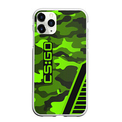 Чехол iPhone 11 Pro матовый CS:GO Light Green Camo, цвет: 3D-белый