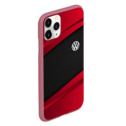 Чехол iPhone 11 Pro матовый Volkswagen: Red Sport, цвет: 3D-малиновый — фото 2