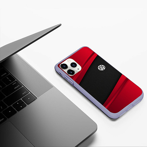 Чехол iPhone 11 Pro матовый Volkswagen: Red Sport / 3D-Светло-сиреневый – фото 3
