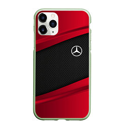 Чехол iPhone 11 Pro матовый Mercedes Benz: Red Sport, цвет: 3D-салатовый