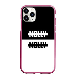 Чехол iPhone 11 Pro матовый Molly: Black & White, цвет: 3D-малиновый