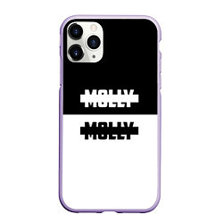 Чехол iPhone 11 Pro матовый Molly: Black & White, цвет: 3D-светло-сиреневый
