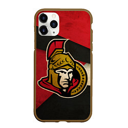 Чехол iPhone 11 Pro матовый HC Ottawa Senators: Old Style, цвет: 3D-коричневый