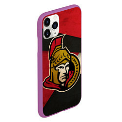 Чехол iPhone 11 Pro матовый HC Ottawa Senators: Old Style, цвет: 3D-фиолетовый — фото 2