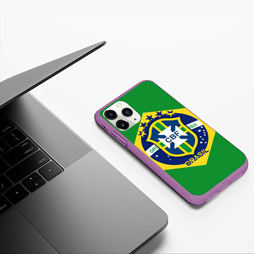 Чехол iPhone 11 Pro матовый CBF Brazil / 3D-Фиолетовый – фото 3