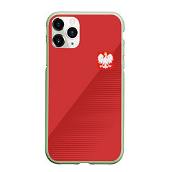 Чехол iPhone 11 Pro матовый Poland Team: Away WC-2018, цвет: 3D-салатовый